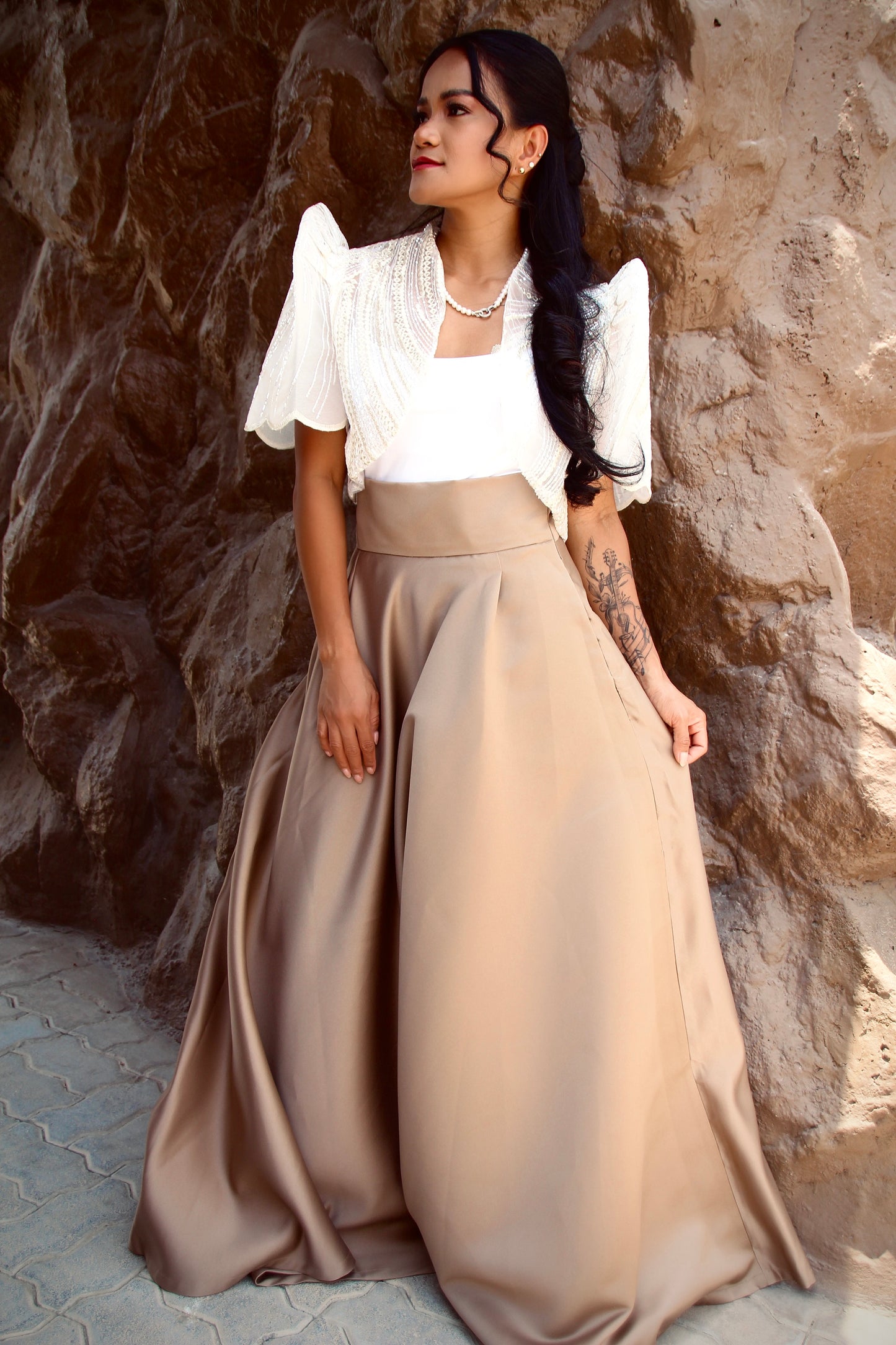 Bituin maxi skirt - Taupe